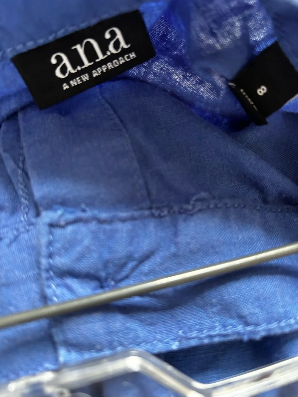 A.N.A blue button-front midi skirt  with tie